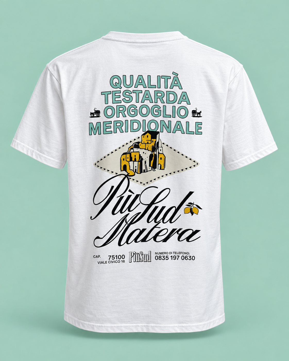 Retro della maglia Orgoglio meridionale, render editoriale